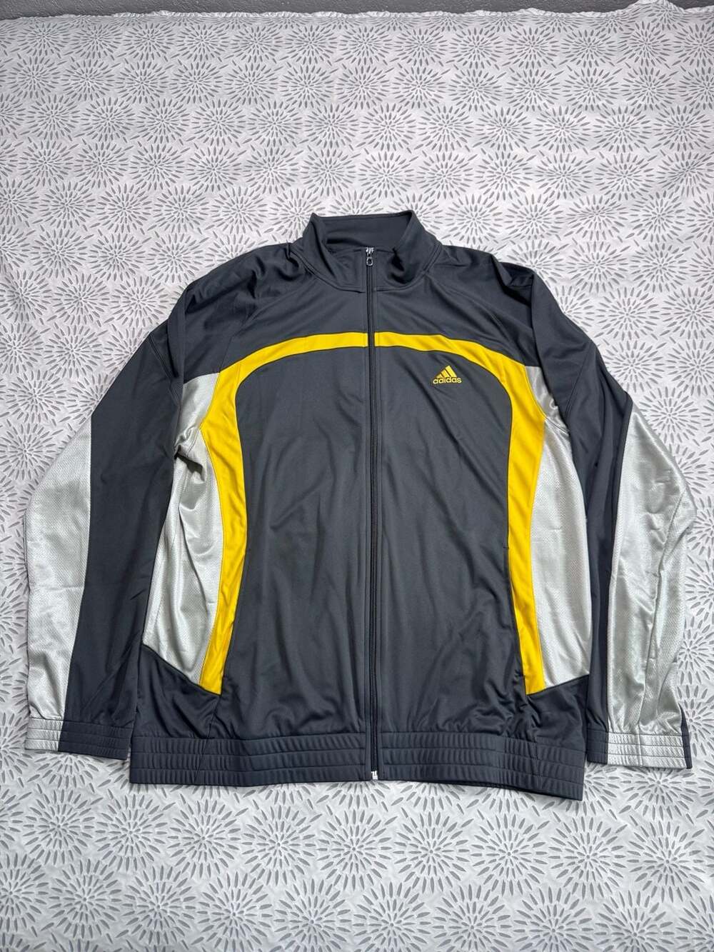 Adidas Jacket Full Zip Track Jacket Yellow Gray Men’s XL